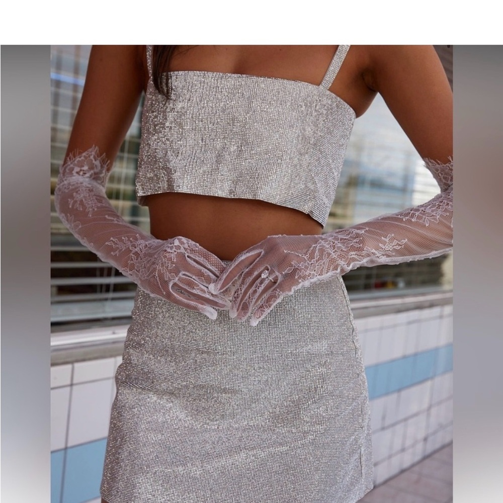 NEW 12th tribe Shira rhinestone mini skirt